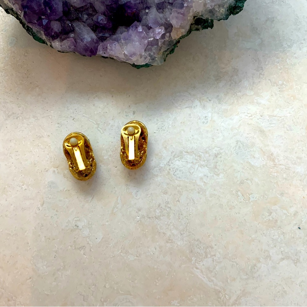 Nina Gold/Multicolored Clip Elegant Earrings NWOT - Picture 5 of 5